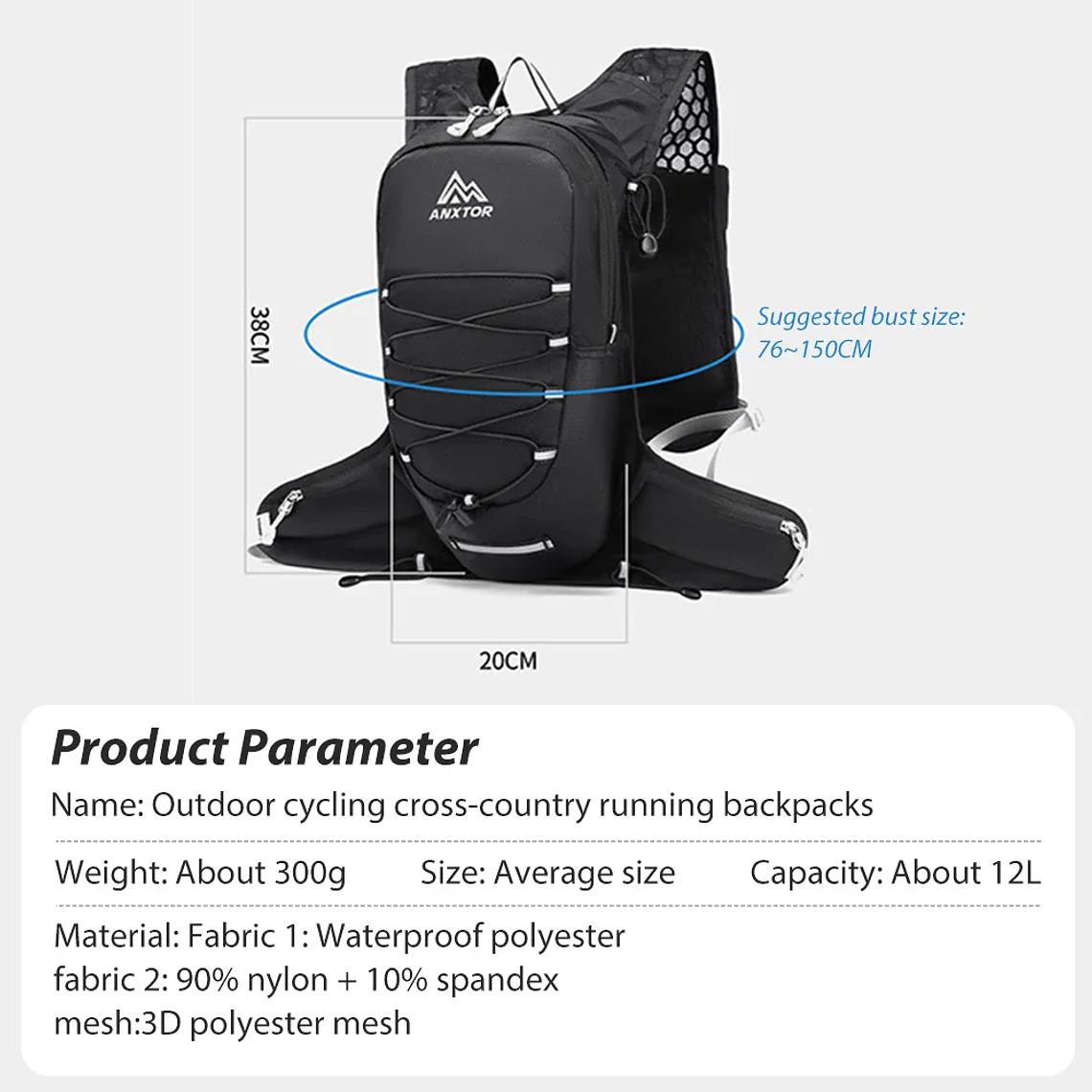NEWBOLER BAG662 — 12L Ultra Lightweight Hydration Backpack for Running, Cycling, and Adventure 4