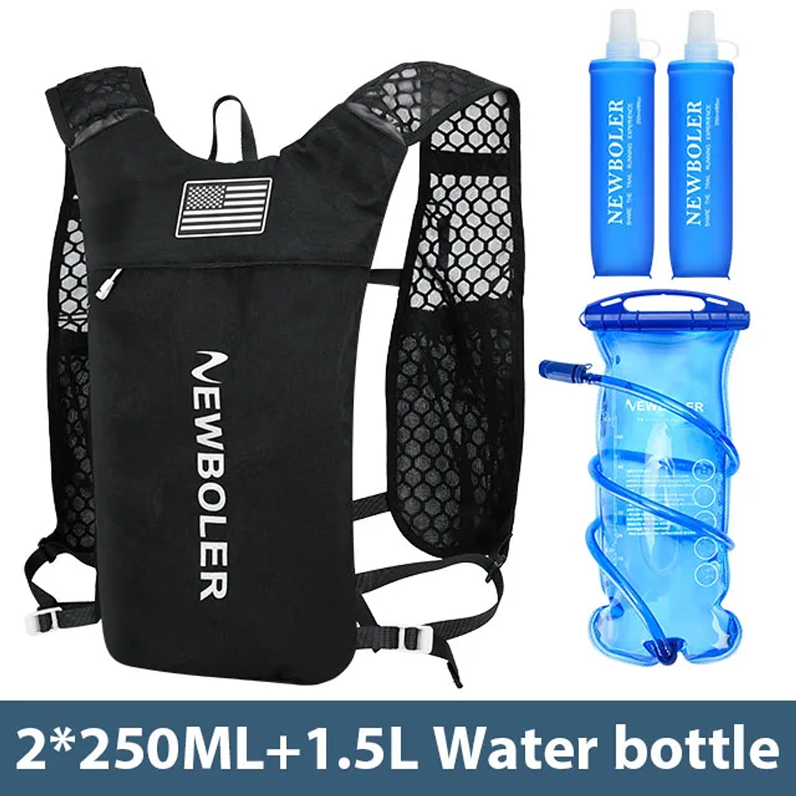 NEWBOLER Hydration Vest for Running 196g - Ultra Lightweight, Breathable, Unisex, for Trail Running, Marathon and Cycling 10