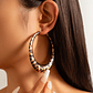 Large Ingemark Hoop Earrings - Leopard Print, Hollow Geometric, Exaggerated, Vintage, Trendy - thumbnail 2