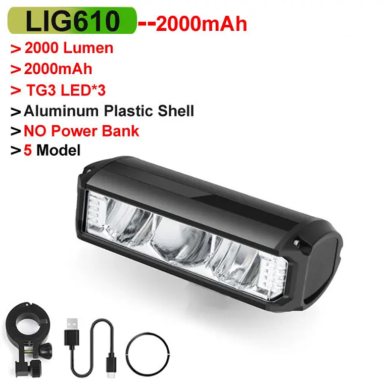 Farol para Bicicleta NEWBOLER - 6000 Lúmens, Bateria 10000mAh, Power Bank, USB, IPX6, para MTB e Estrada 10