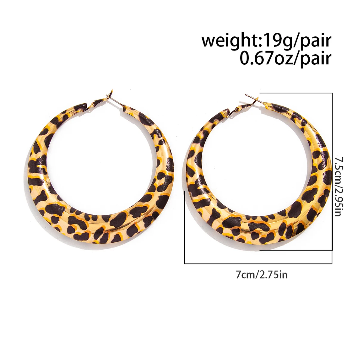 Large Ingemark Hoop Earrings - Leopard Print, Hollow Geometric, Exaggerated, Vintage, Trendy 5