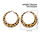 Large Ingemark Hoop Earrings - Leopard Print, Hollow Geometric, Exaggerated, Vintage, Trendy - thumbnail 5