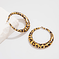Large Ingemark Hoop Earrings - Leopard Print, Hollow Geometric, Exaggerated, Vintage, Trendy - thumbnail 6