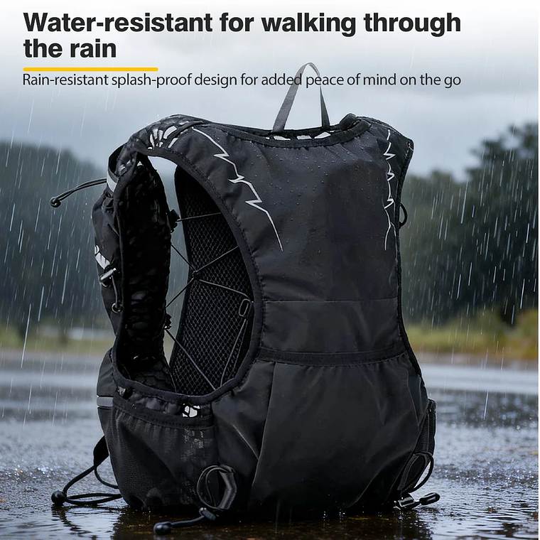 Colete de Hidratação 8L NEWBOLER - Mochila de Corrida Trail, Ultra Leve, com Bolsa de Água 2L, para Running, Ciclismo e Montanhismo 6