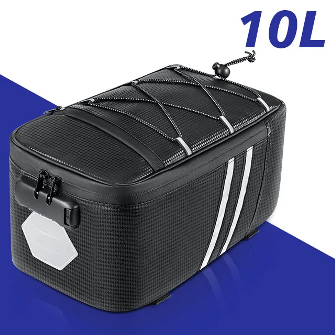 Bolsa Traseira para Bicicleta com Fechadura por Senha NEWBOLER BAG849 - Capacidade 10L, Impermeável e com Luzes de Segurança 7