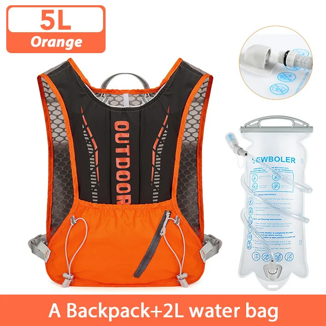NEWBOLER 5L Hydration and Running Vest - Lightweight Breathable Backpack with Bottles for Running, Hiking, and Cycling 14
