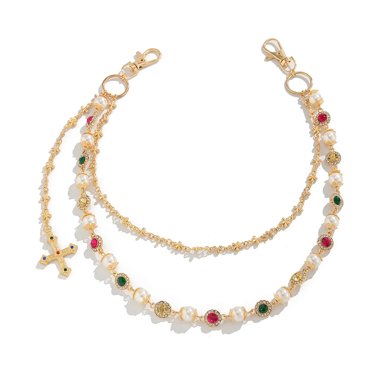 Corrente para Calças Jeans Unissex - Pérola e Strass, Estilo Punk e Hip Hop 4