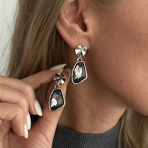 Brincos Góticos Geométricos com Pingente de Acrílico Ingemark | Brincos de Queda em 3 Cores para Mulheres - Presente Fashion