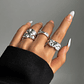 Set of 3 Open Geometric Punk Rings | Adjustable Finger Rings for Women and Girls - Hip-Hop/Rock Style - thumbnail 2