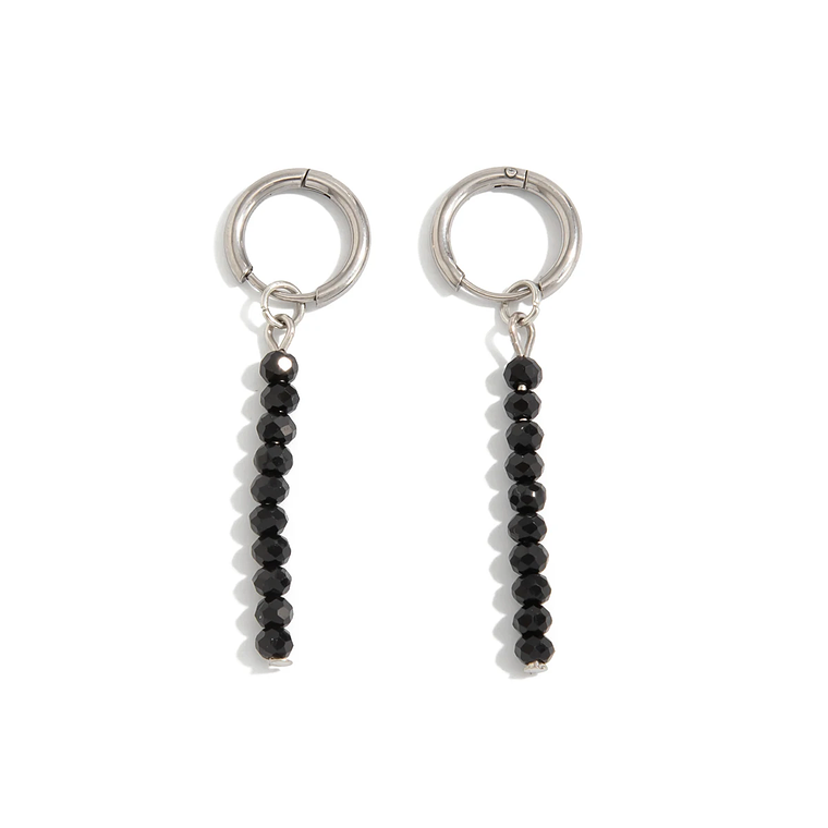 Brincos de Queda Vintage com Cristal Redondo Preto Ingemark | Brincos Elegantes para Festas e Presentes Femininos 4