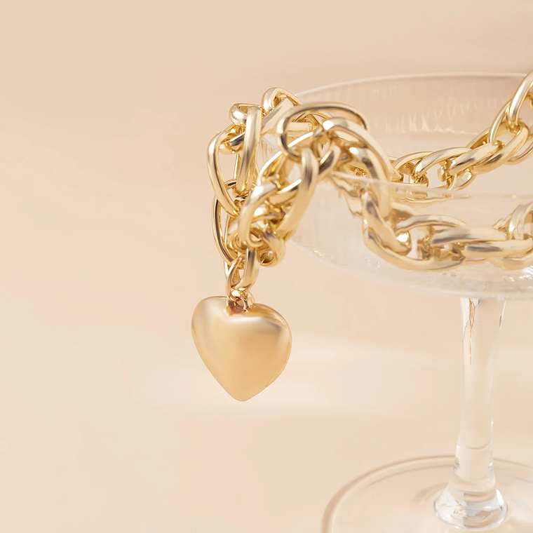  Colar Punk Statement com Coração Grande - Corrente Pesada Chunky, Estilo Grunge 6