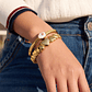 Intertwined Heart Bracelet with Gradient Opening | Women's Stainless Steel Bracelet with 18K Gold PVD Plating - thumbnail 1