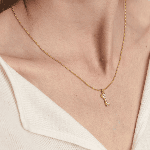 Colar Pingente Ossinho de Cachorro com Strass Branco | Colar Feminino em Aço Inoxidável Banhado a Ouro 18K PVD - Presente Fofo