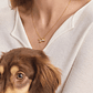 Cute Dachshund Dog Pendant Necklace | O-Chain with White Rhinestones, 18K Gold Plated | Gift for Dog Lovers - thumbnail 4