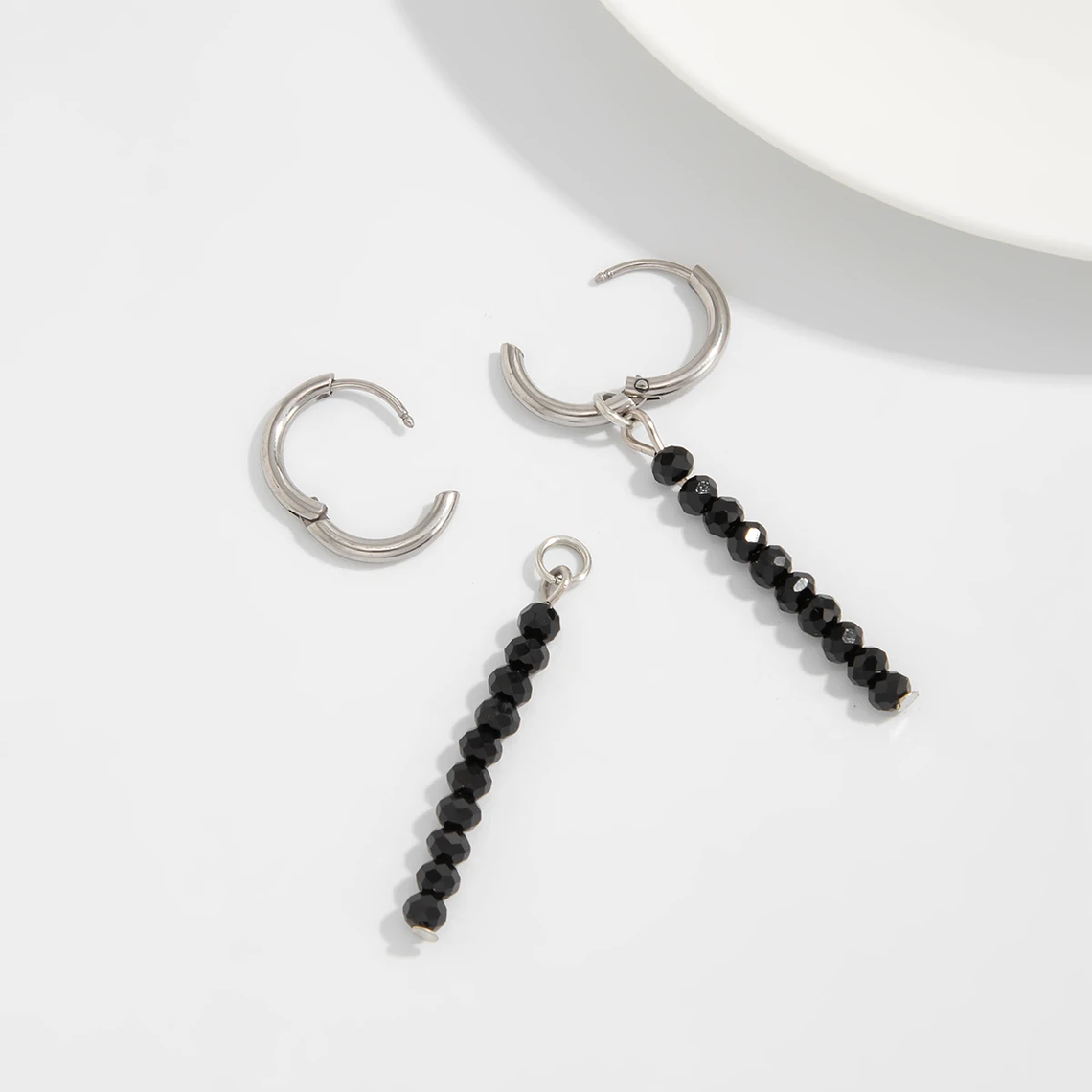 Brincos de Queda Vintage com Cristal Redondo Preto Ingemark | Brincos Elegantes para Festas e Presentes Femininos 6