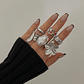 Set of 6 Baroque Floral Rings Ingemark 2025 | Oversized Rings with Faux Pearl for Women - Elegant and Punk Style - thumbnail 3