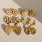 Brincos de Pressão Flor e Coração Banhado a Ouro 18K PVD | Brincos Femininos em Aço Inoxidável à Prova d'Água - Presente Delicado - thumbnail 1