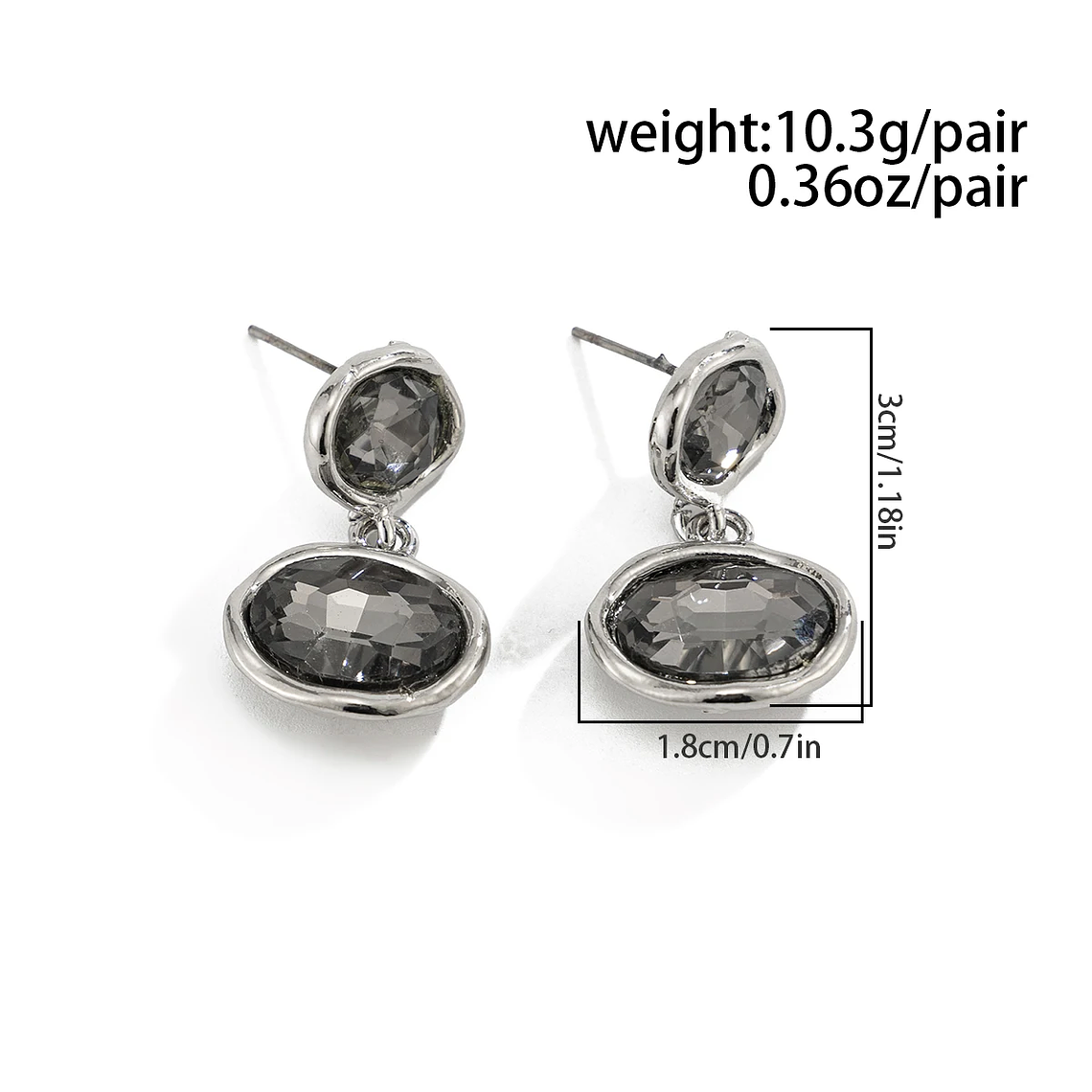 Brincos Góticos de Acrílico Preto Irregular Ingemark | Brincos de Pressão Criativos para Mulheres - Presente para Festa e Estilo Alternativo 4