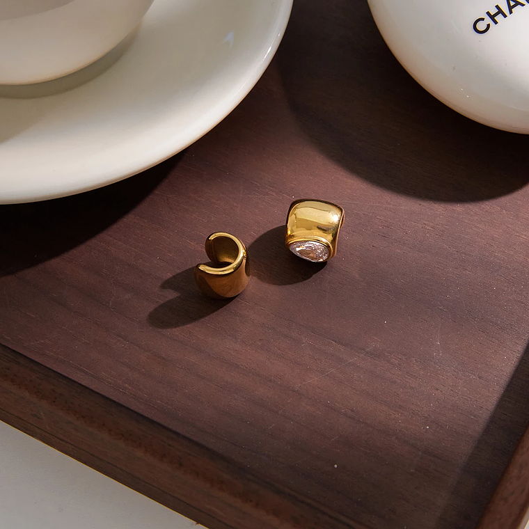 Brincos de Arco Gota com Zircônia Brilhante | Brincos Femininos em Aço Inoxidável Banhado a Ouro 18K PVD - Presente Elegante 4