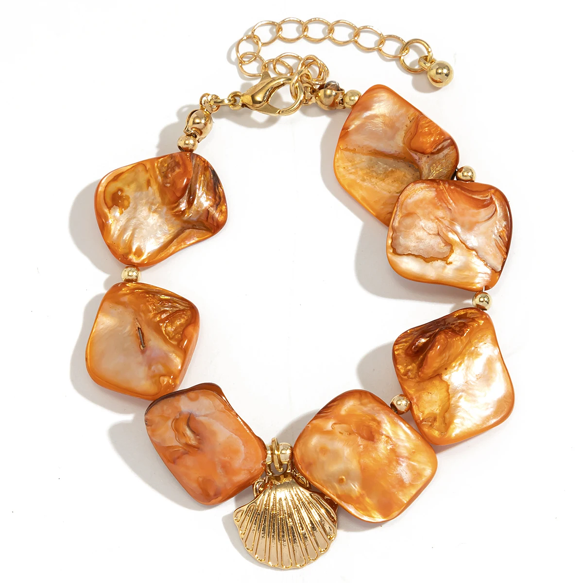 Pulseira Bohó Multicolor com Pérolas e Concha | Corrente Irregular, Pendente OT Buckle | Acessório Y2K e Kpop 11