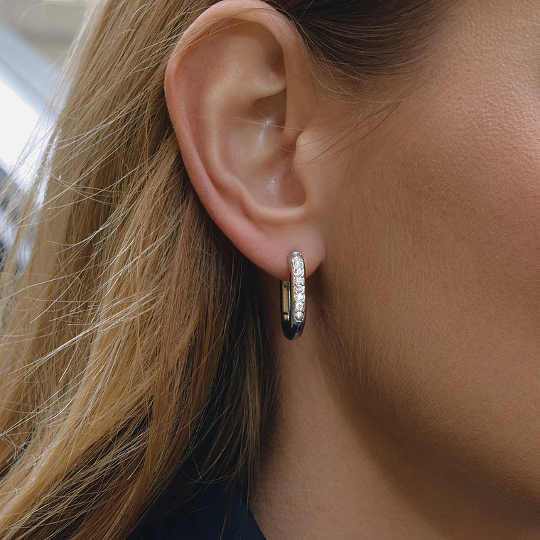 Brincos de Arco em U com Strass Branco Banhado a Ouro 18K | Brincos Femininos em Aço Inoxidável - Presente Elegante 2026 2