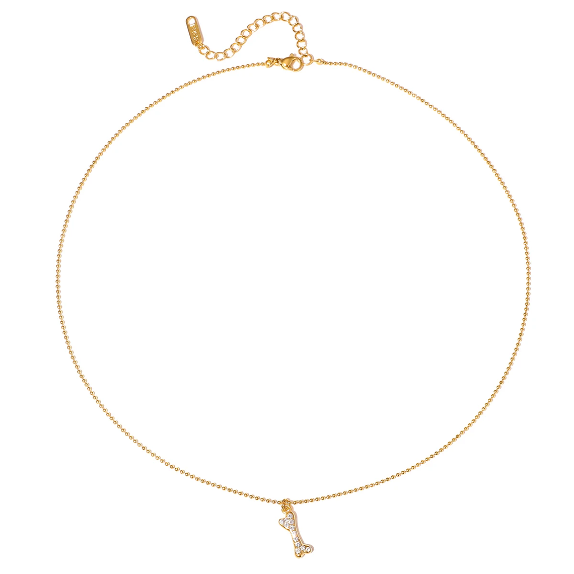 Colar Pingente Ossinho de Cachorro com Strass Branco | Colar Feminino em Aço Inoxidável Banhado a Ouro 18K PVD - Presente Fofo 5