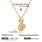 Colar Pingente Gato com Strass Branco e Corrente de Contas | Colar Feminino Banhado a Ouro 18K PVD - Presente Fofo e Romântico - thumbnail 7