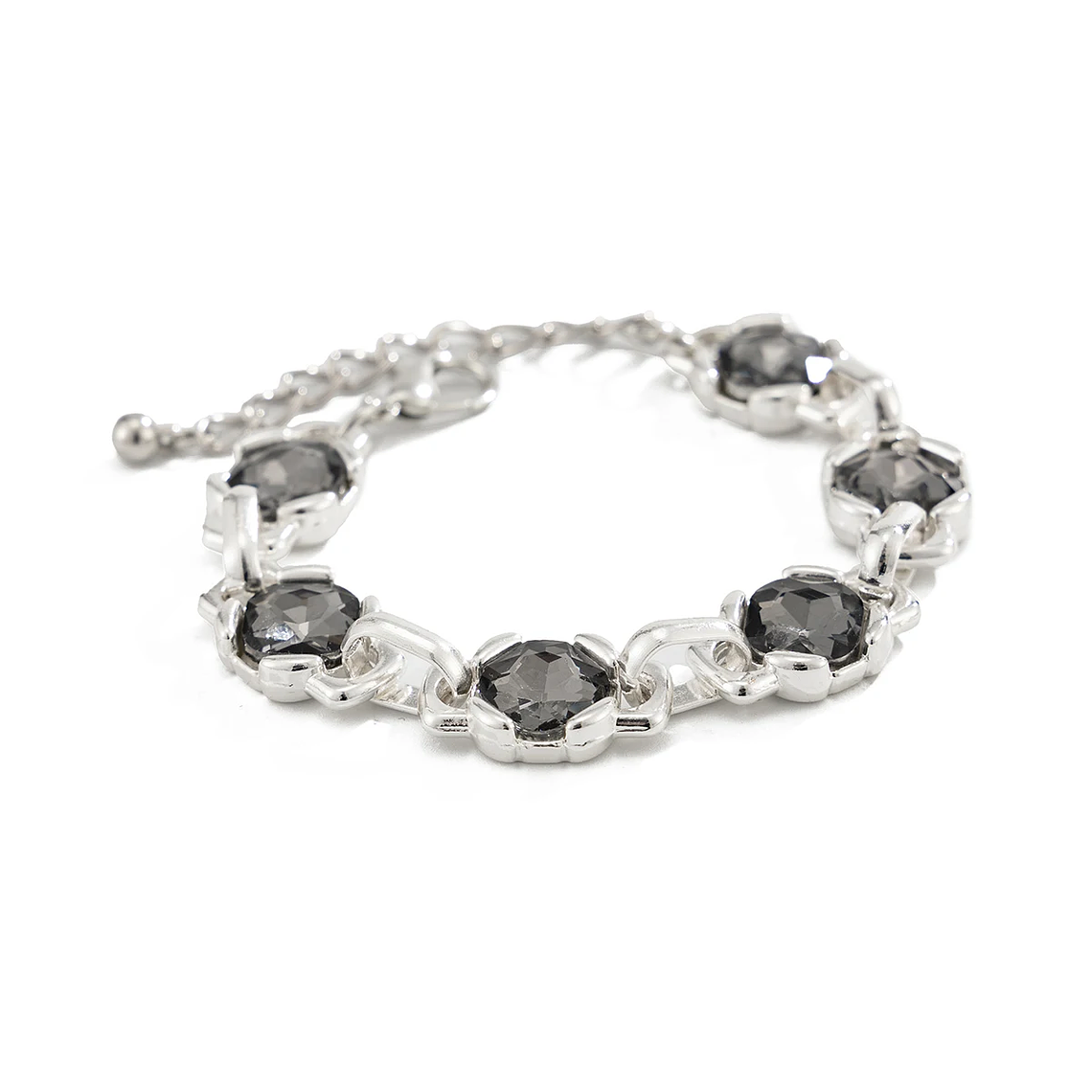 Pulseira Punk Irregular em Acrílico Preto com Strass | Pulseira de Mão Ajustável para Mulheres - Tendência 2026 5