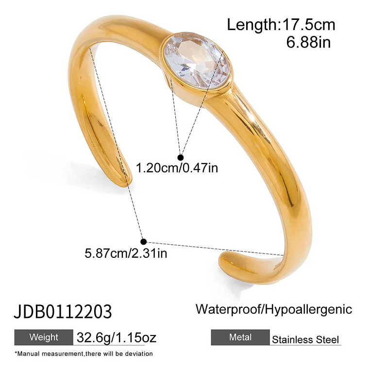 Intertwined Heart Bracelet with Gradient Opening | Women's Stainless Steel Bracelet with 18K Gold PVD Plating 7