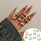 Set of 3 Open Geometric Punk Rings | Adjustable Finger Rings for Women and Girls - Hip-Hop/Rock Style - thumbnail 9
