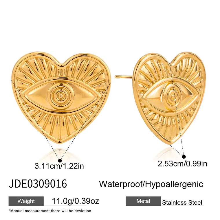 Brincos de Pressão Flor e Coração Banhado a Ouro 18K PVD | Brincos Femininos em Aço Inoxidável à Prova d'Água - Presente Delicado 15