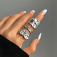 Set of 3 Open Geometric Punk Rings | Adjustable Finger Rings for Women and Girls - Hip-Hop/Rock Style - thumbnail 12
