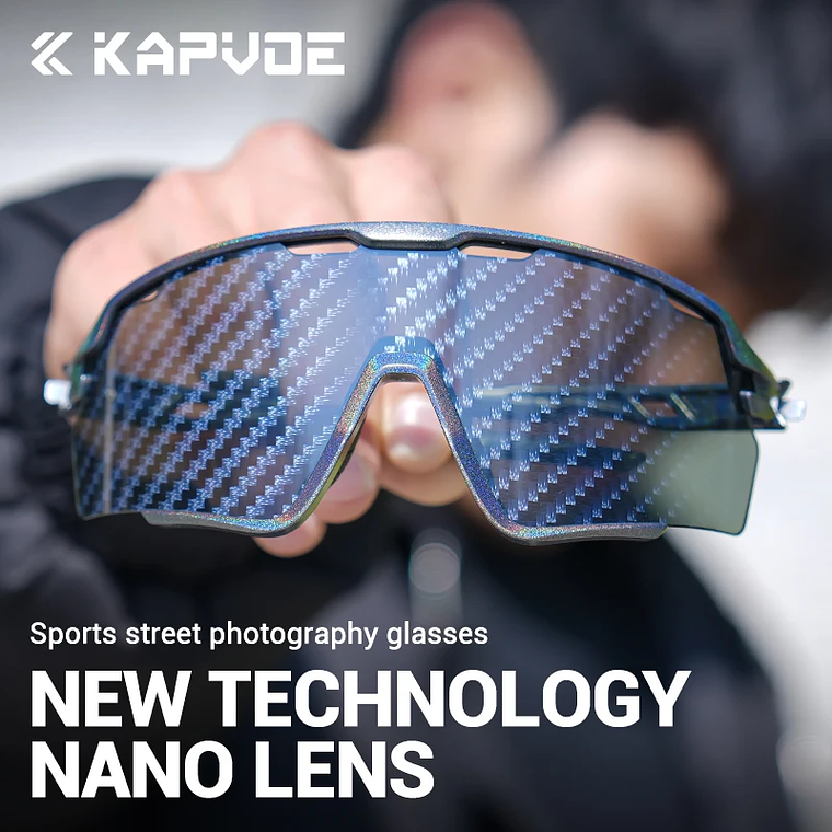 Óculos de Ciclismo com Lentes Nano KAPVOE | Tecnologia UV400, Anti-Embaciamento | Para BTT, Estrada e Desporto 1