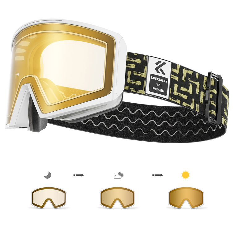 KAPVOE Photochromic Ski Goggles | Magnetic UV400 Lenses, Anti-Fog | For Men and Women 1