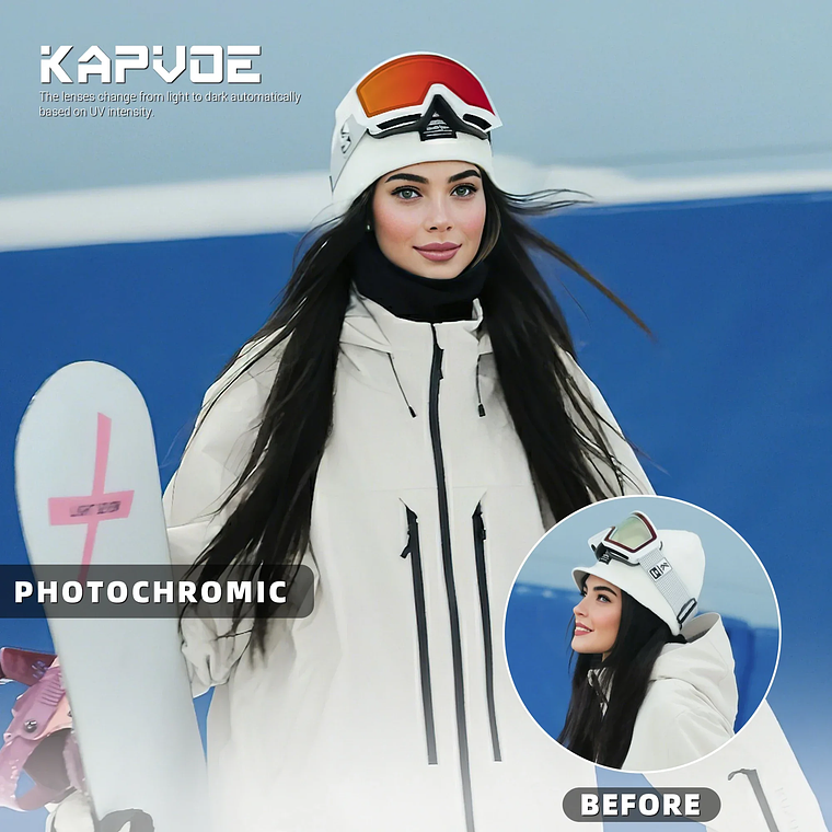 KAPVOE Photochromic Ski Goggles | Magnetic UV400 Lenses, Anti-Fog | For Men and Women 3