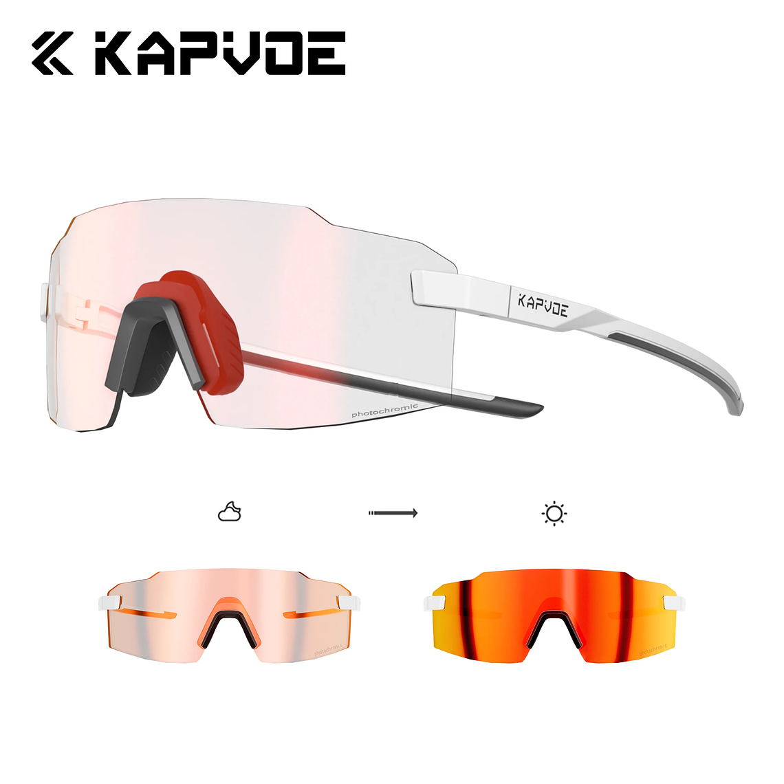 Óculos de Ciclismo Fotocrómicos KAPVOE K341 - Adaptação Automática à Luz, UV400 7