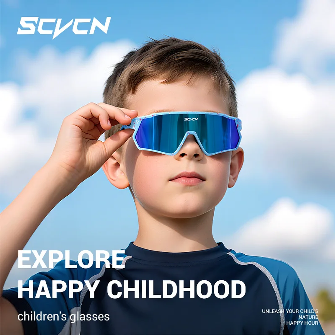 Óculos Esportivos Infantis SCVCN UV400 | Óculos de Proteção para Ciclismo, Corrida e Esportes Outdoor para Meninos e Meninas (6-14 Anos) 3