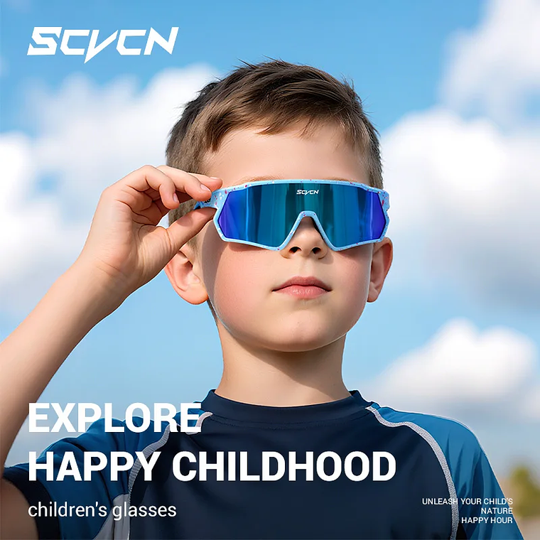 Óculos Esportivos Infantis SCVCN UV400 | Óculos de Proteção para Ciclismo, Corrida e Esportes Outdoor para Meninos e Meninas (6-14 Anos) 3