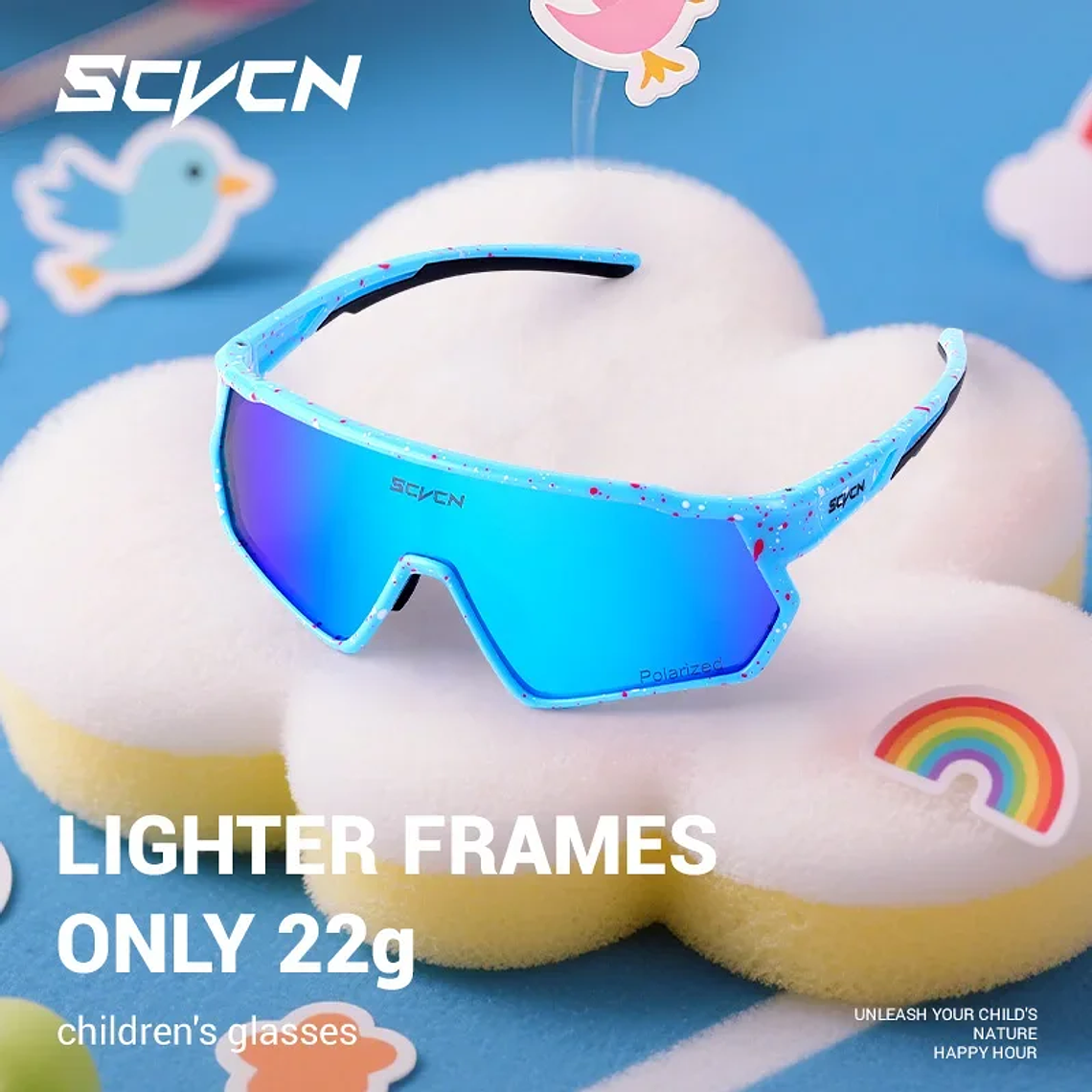 Óculos Esportivos Infantis SCVCN UV400 | Óculos de Proteção para Ciclismo, Corrida e Esportes Outdoor para Meninos e Meninas (6-14 Anos) 4