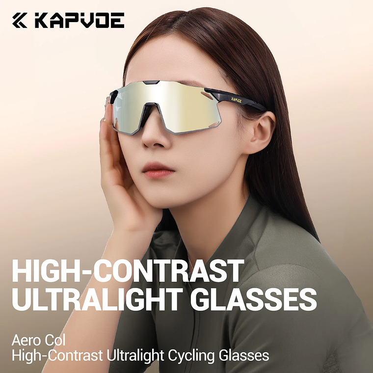 Óculos de Ciclismo KAPVOE Fotocrômico UV400 | Óculos de Estrada e MTB com Lente Film-Variable para Homens e Mulheres 2