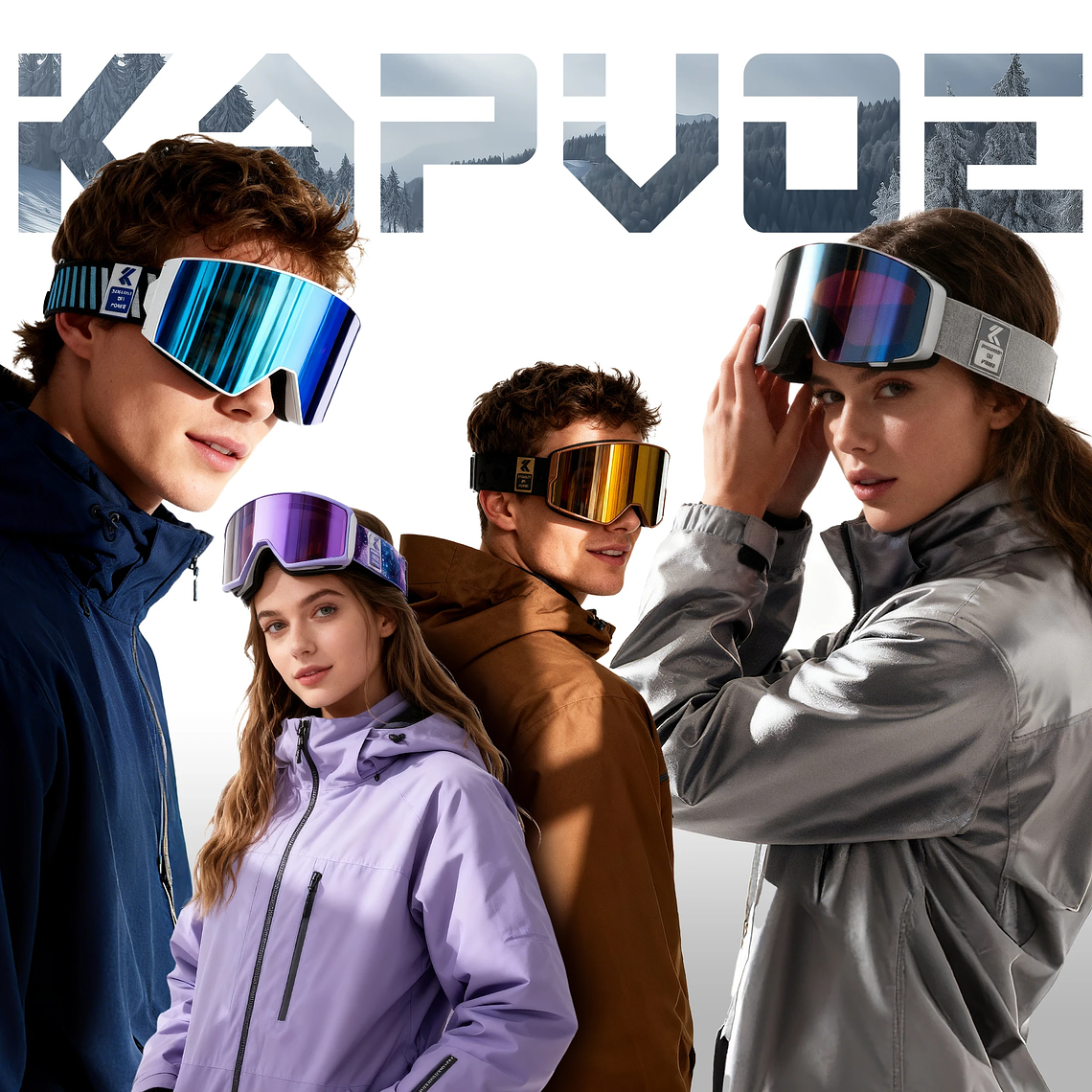 Óculos de Ski Fotocrómicos KAPVOE Inverno 2024 | Magnéticos, Anti-embaciamento e Compatíveis com Óculos de Grau 2