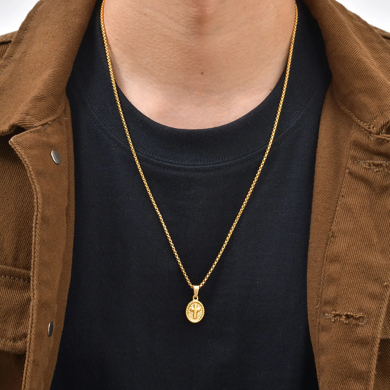  Colar Cruz em Aço Inoxidável VNOX - Delicado, Unissex, Hipoalergénico | Presente de Fé 2