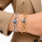 Pulseira Evil Eye com Elos Ovais Ajustáveis | Pulseira Feminina em Aço Inoxidável Banhado a Ouro e Prata - Presente Protetor e Fashion - Thumbnail 3