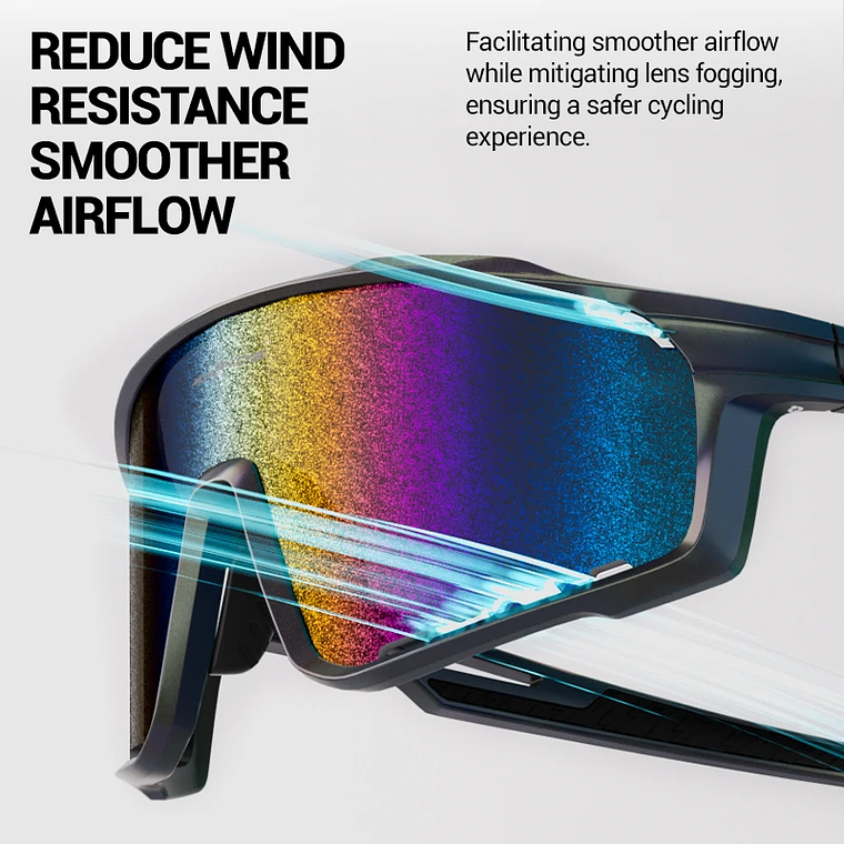Óculos de Ciclismo Profissionais KAPVOE K76 - Lentes Nano, UV400, Armação TR-90 | Unissex 5