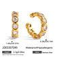 Brincos de Arco Linear com Zircônia Branca | Brincos Femininos em Aço Inoxidável Banhado a Ouro 18K PVD - Presente Elegante - Thumbnail 9