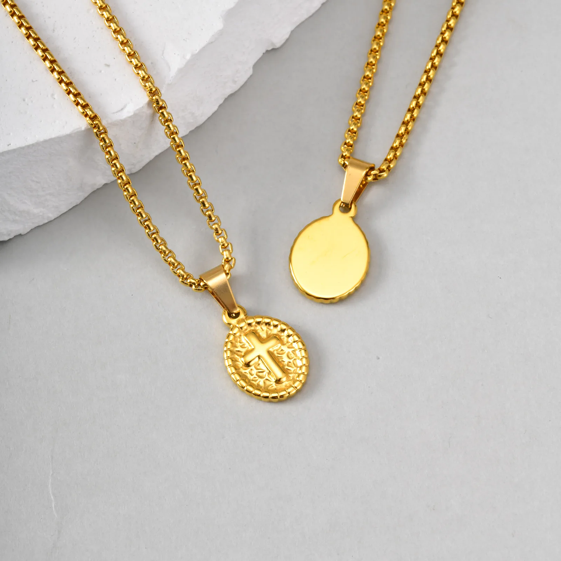  Colar Cruz em Aço Inoxidável VNOX - Delicado, Unissex, Hipoalergénico | Presente de Fé 5