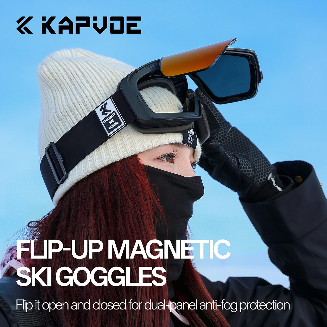 Óculos de Neve Fotocrômico Kapvoe UV400 | Máscara de Esqui e Snowboard Anti-embaçante com Lente Magnética para Homens e Mulheres 3