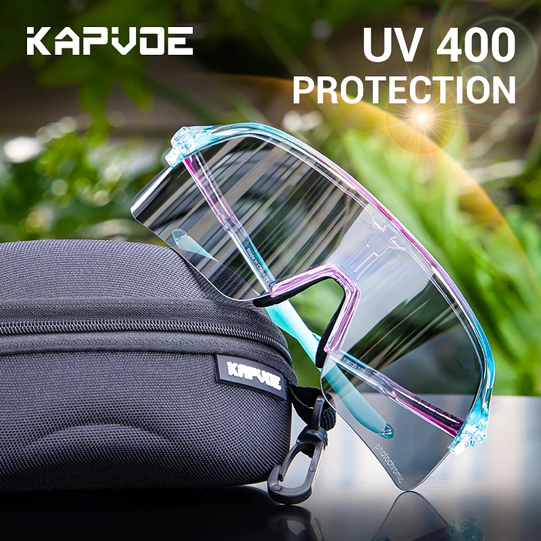 KAPVOE K9412A Photochromic Cycling Glasses - Large 150mm Lenses, UV400, TR-90 6