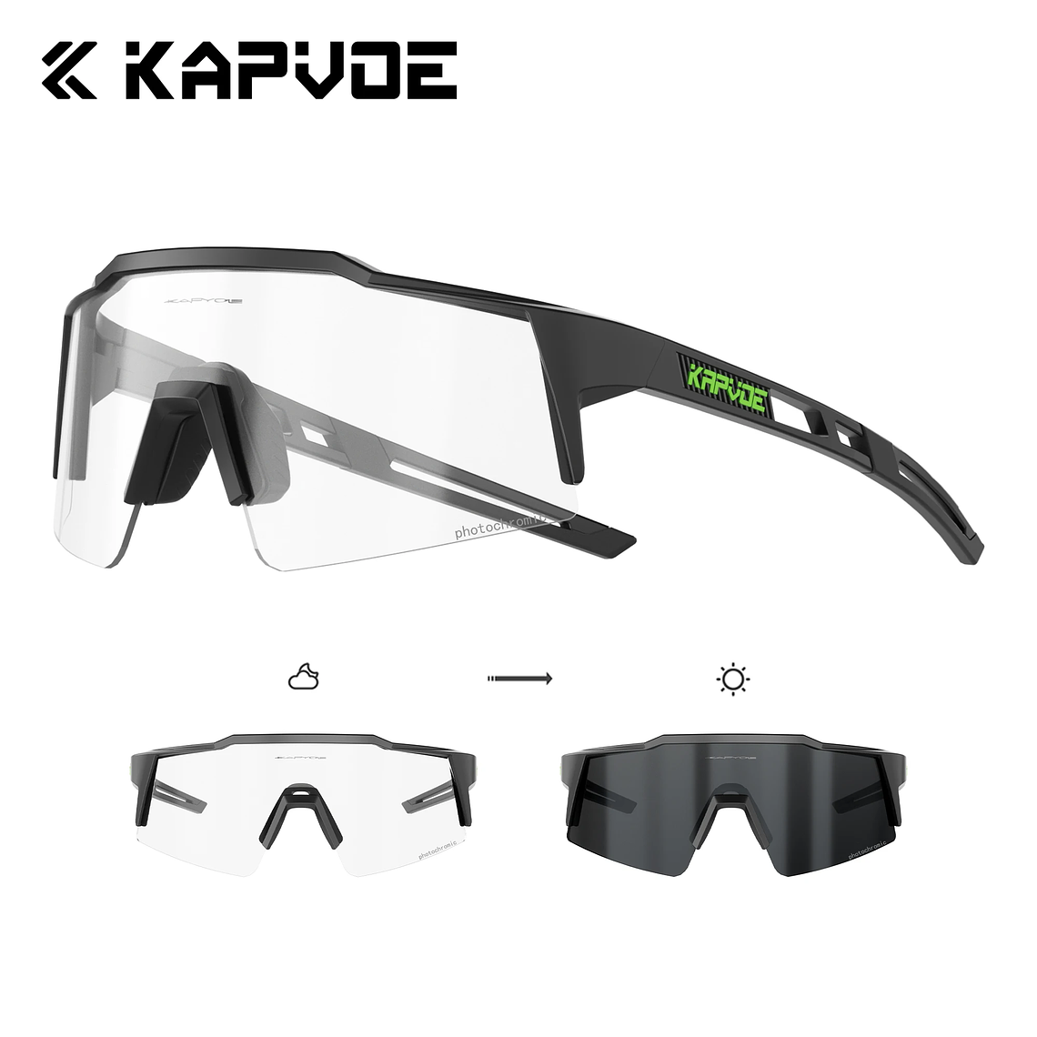 Óculos de Ciclismo Fotocromáticos KAPVOE | Lentes que Escurecem com o Sol, UV400+ | Para Mulheres, BTT e Outdoor 8