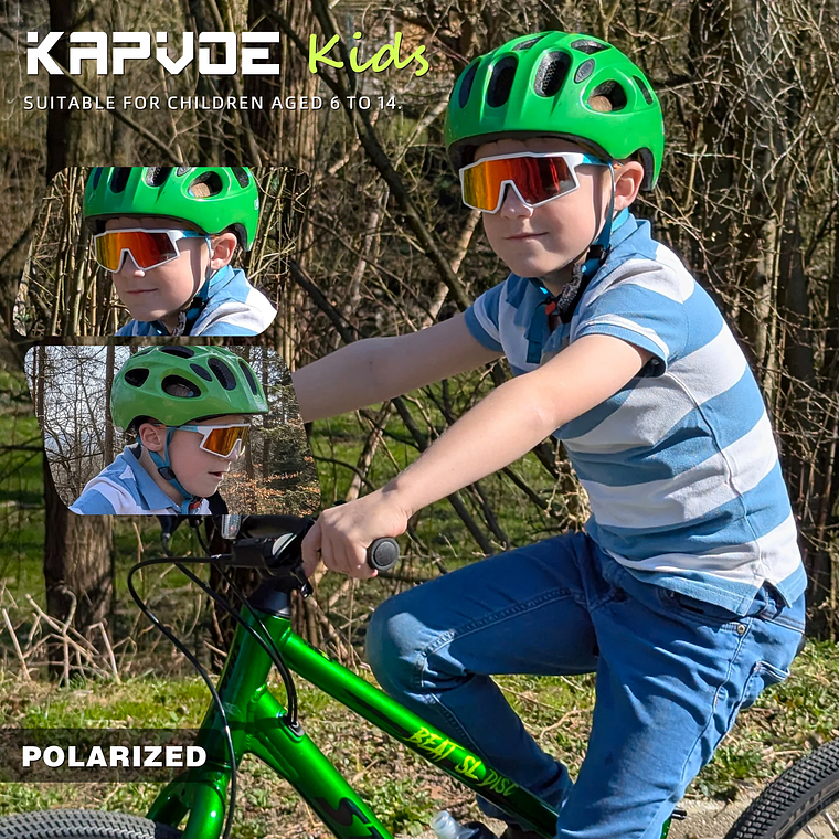 Óculos de Sol Infantis Desportivos KAPVOE - Fotocrómicos, UV400, Ajuste Seguro para Crianças 3